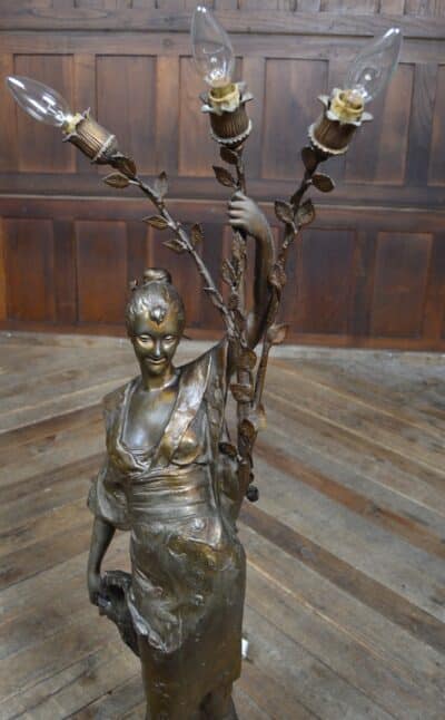 L. Hottot Spelt Figure And Light SAI3335 spelter Antique Lighting 11