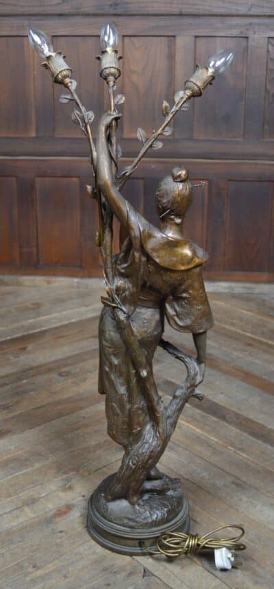 L. Hottot Spelt Figure And Light SAI3335 spelter Antique Lighting 13