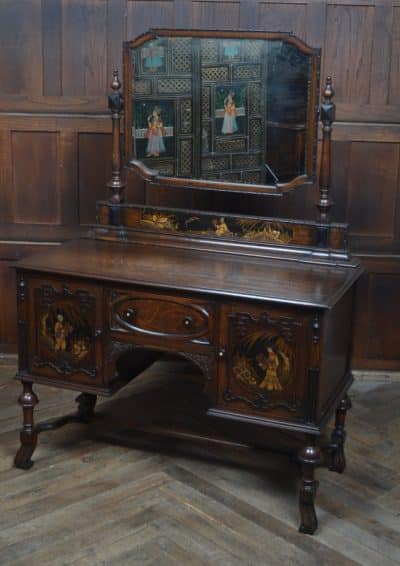Edwardian Chinoiserie Oak Dressing Table SAI3287