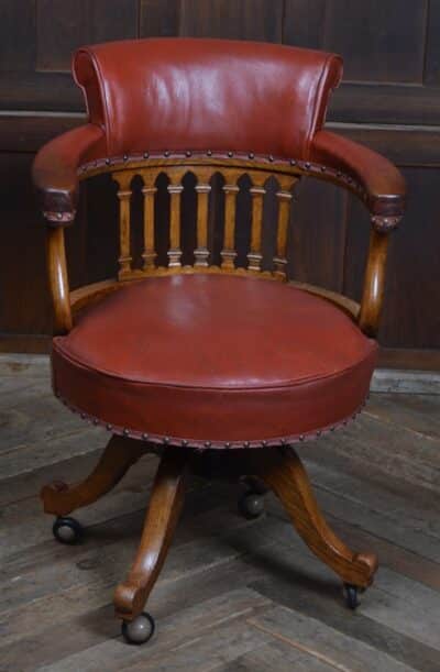 Edwardian Leather Captain’s Chair SAI3325 captains Antique Chairs 3