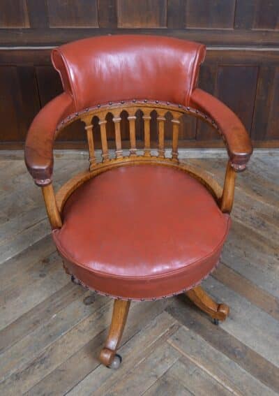 Edwardian Leather Captain’s Chair SAI3325 captains Antique Chairs 5