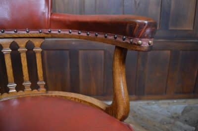 Edwardian Leather Captain's Chair SAI3325 - Image 5