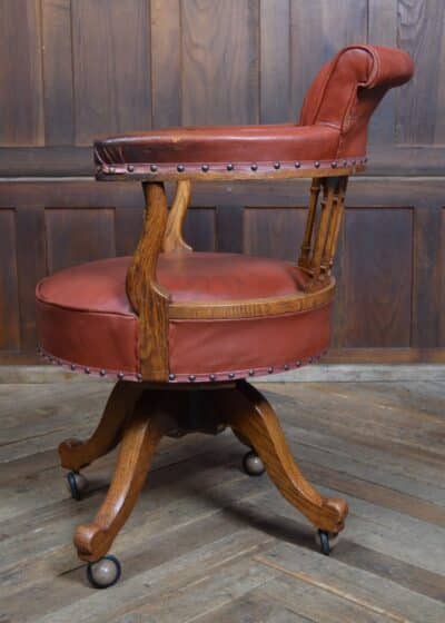 Edwardian Leather Captain’s Chair SAI3325 captains Antique Chairs 9