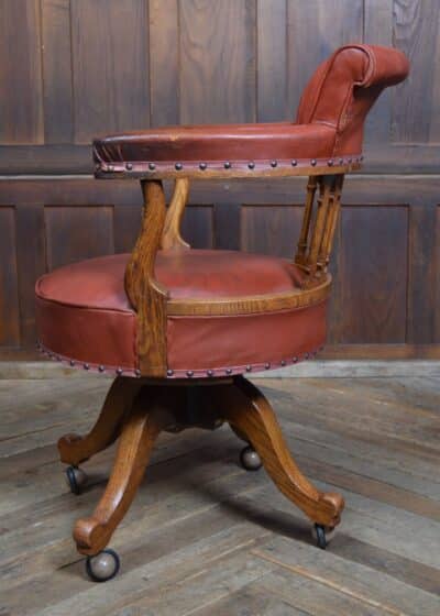 Edwardian Leather Captain's Chair SAI3325 - Image 7