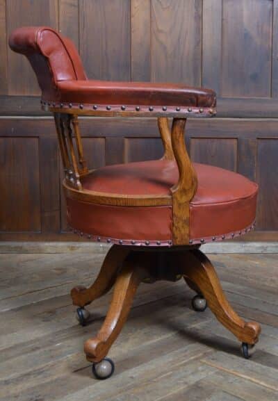 Edwardian Leather Captain’s Chair SAI3325 captains Antique Chairs 11