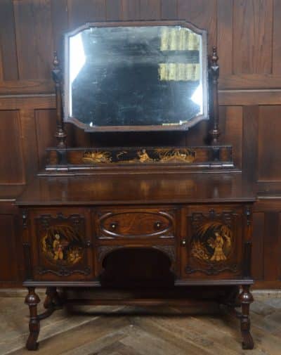 Edwardian Chinoiserie Oak Dressing Table SAI3287 - Image 10