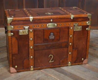 Leather Officer’s Trunk SAI3324 trunk Antique Boxes 3
