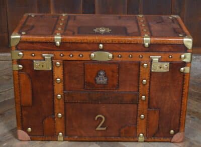 Leather Officer’s Trunk SAI3324 trunk Antique Boxes 5