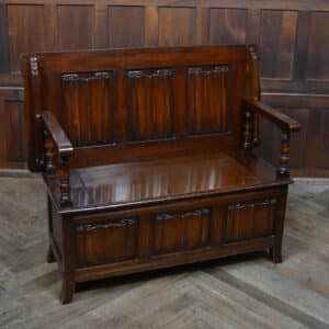 Edwardian Monk’s Bench / Hall Seat / Settle SAI3316 Antique Benches