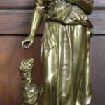 Pierre Louis DÃ©trier BergÃ¨re Bronze Figure SAI3327 antique bronze Antique Sculptures