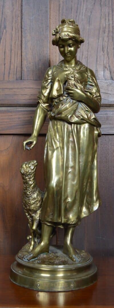 Pierre Louis Détrier Bergère Bronze Figure SAI3327