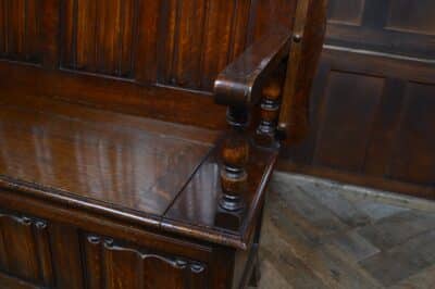 Edwardian Monk’s Bench / Hall Seat / Settle SAI3316 Antique Benches 10