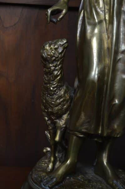 Pierre Louis Détrier Bergère Bronze Figure SAI3327 - Image 5