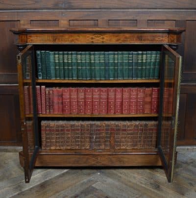 Victorian Walnut Bookcase / Display Cabinet SAI3302 - Image 23