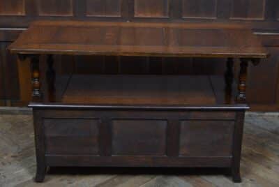 Edwardian Monk’s Bench / Hall Seat / Settle SAI3316 - Image 12