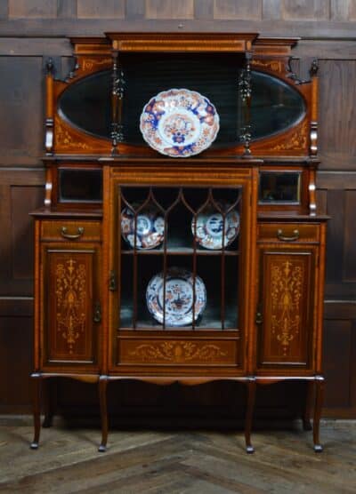 Edwardian Mahogany Display Cabinet SAI3303 Edwardian morror back sideboard Antique Cabinets 3