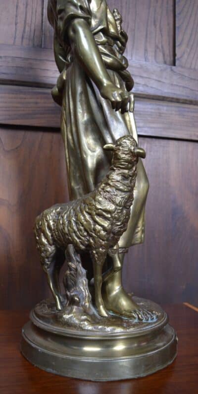Pierre Louis Détrier Bergère Bronze Figure SAI3327 - Image 10