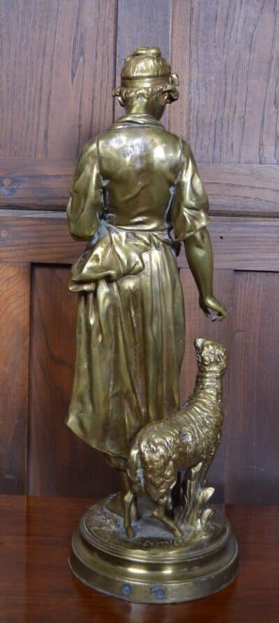 Pierre Louis Détrier Bergère Bronze Figure SAI3327 - Image 11