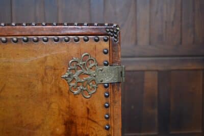 Jacobean Style Leather And Oak Cabinet SAI3331 leather Antique Cabinets 6