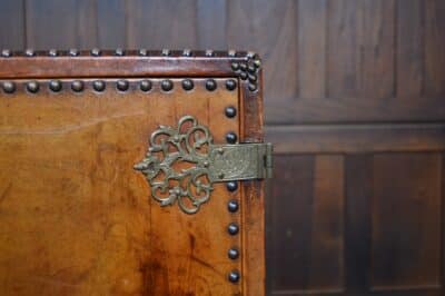 Jacobean Style Leather And Oak Cabinet SAI3331 - Image 4