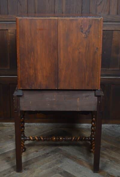 Jacobean Style Leather And Oak Cabinet SAI3331 leather Antique Cabinets 16