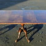 RARE mid 18th century walnut three pedestal dining table 18th century three pedestal dining table Antique Tables