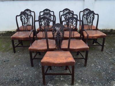 Set of 11 Geo III mahogany dining chairs Antique Chairs Antique Chairs 3