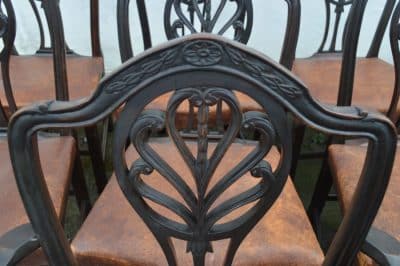 Set of 11 Geo III mahogany dining chairs - Image 2