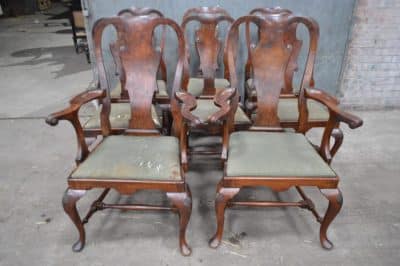 George II set of eight walnut dining chairs - Image 2