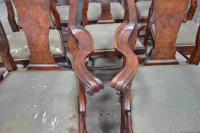 George II set of eight walnut dining chairs - Image 3