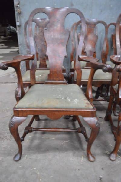 George II set of eight walnut dining chairs - Image 7