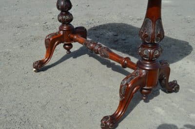 Victorian Burr walnut games table - Image 4