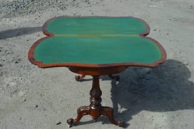 Victorian Burr walnut games table - Image 5