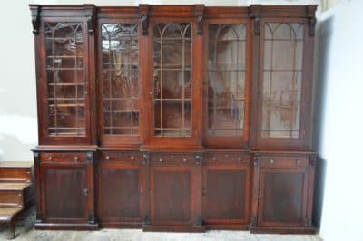 SOLD Regency triple breakfront bookcase
