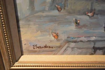 Large Oil painting of Venice. - Image 2