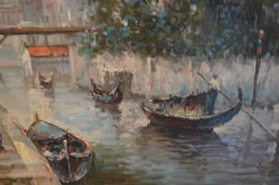 Large Oil painting of Venice. - Image 4