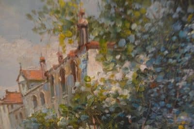 Large Oil painting of Venice. - Image 7