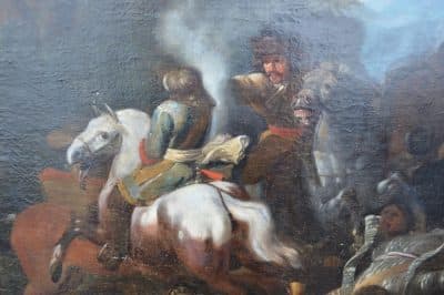 Huge 17th cent Dutch master battle scene. 17th cent cavalry skirmish Antique Art 4