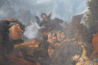 Huge 17th cent Dutch master battle scene. 17th cent cavalry skirmish Antique Art 7