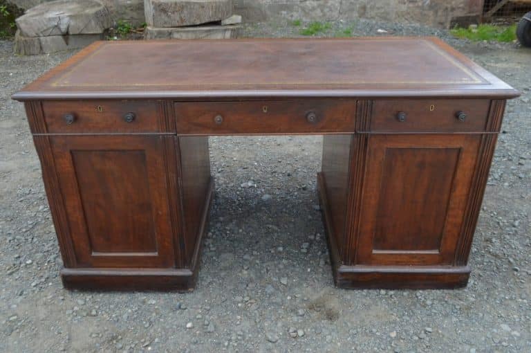 Early Victorian Mahogany Partners Desk