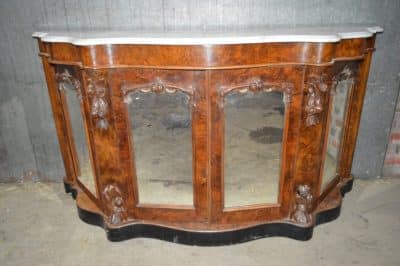 Victorian burr walnut credenza 19th century Antique Furniture 3