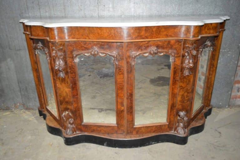 Victorian burr walnut credenza
