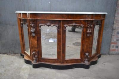 Victorian burr walnut credenza 19th century Antique Furniture 4