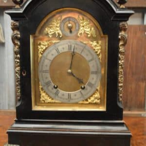 Victorian Ebony and gilt bracket clock 19th century Antique Clocks