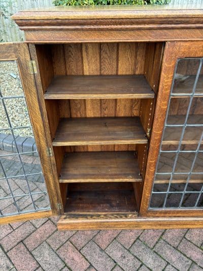 Arts & Crafts Glazed Oak Bookcase - Image 9