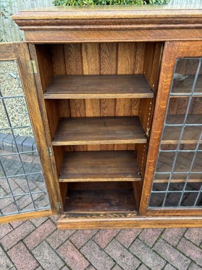 Arts & Crafts Glazed Oak Bookcase bookcase Antique Bookcases 11