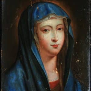 The restoration of the 17th cent Blue Madonna The blue Madona Miscellaneous