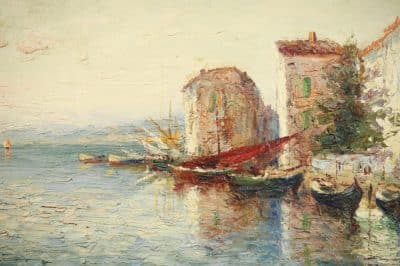 Huge Italo Giordani (1858-1928) Oil painting Antique Art 10