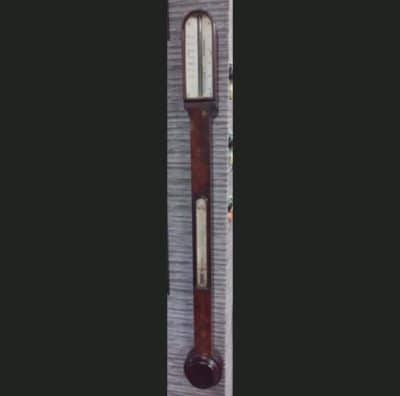 Early Victorian mahogany stick barometer