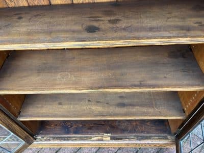 Arts & Crafts Glazed Oak Bookcase bookcase Antique Bookcases 10